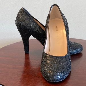 Marc Jacobs glitter heels shoes, made in Italy, leather soles, 36 1/2
